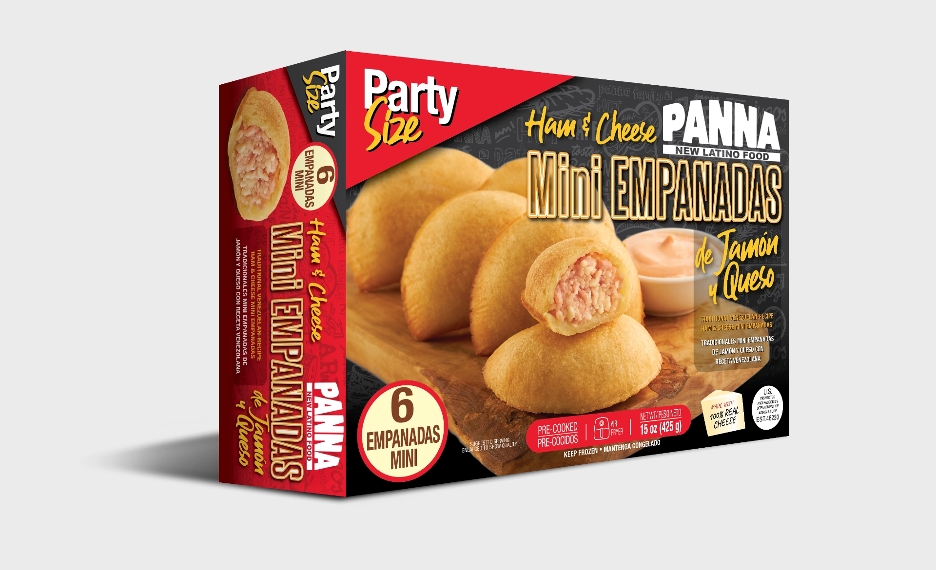 MINI EMPANADA VENEZOLANA DE JAMON Y QUESO